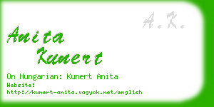 anita kunert business card